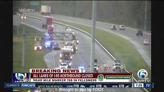 All lanes of I-95 northbound closed for deadly crash near Fellsmere in Indian River County