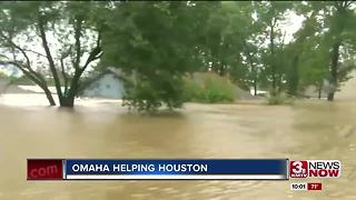 Woman collecting items to help Harvey victims