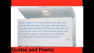 Prefiro namorar um freezer do que uma pessoa fria como você! [Frases e Poemas]