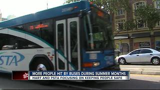 Report: Risk of getting hit by transit bus increases during summer months
