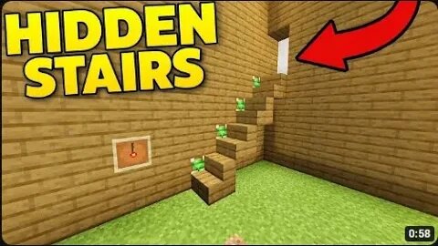 Minecraft How to make Hidden Staircase Tutorial🎮🎡