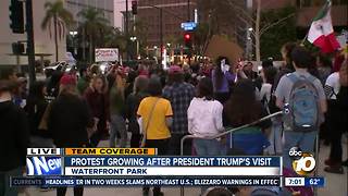 Protest grows after President Trump's visit