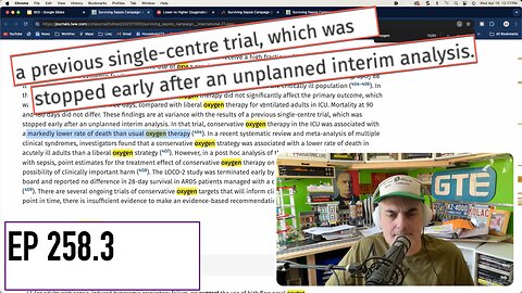 Cancelled trials regarding benefits of less oxygen for CV19 (EP 258.3) hospital protocols COVID19