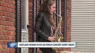 Eastlake woman brings patriotism to her nightly porch concerts