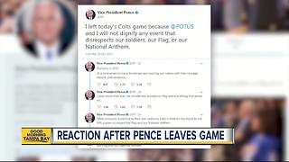 Reaction after VP Mike Pence leaves Colts vs 49ers game