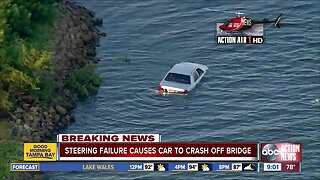 Steering failure causes car to crash off Howard Frankland Bridge