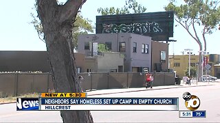 Neighbors say homeless set up camp in empty church