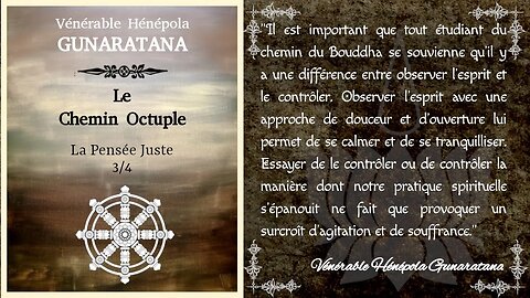 Le Chemin Octuple - La Pensée Juste 3/4 - Hénépola Gunaratana [Théravada]