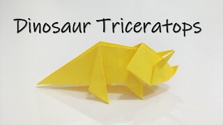 How to Make Origami Dinosaur Triceratops