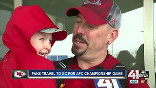 Chiefs fans from across the country flock to KC ahead of AFC Championship Game
