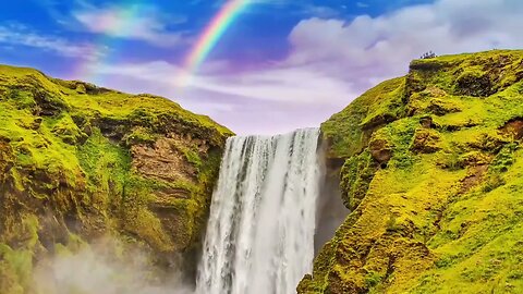 10 Hours Relaxing Meditation Sounds With Waterfall | Relaxation Therapy