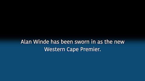 South Africa - Cape Town - New Western Cape Premier Sworn has been sworn. (Video) (LNp)