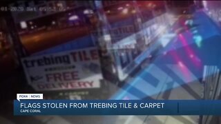 Flags stolen from Trebing Tile & Carpet