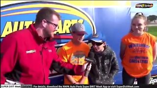 Kid Shouts 'Let's Go Brandon' Before Race