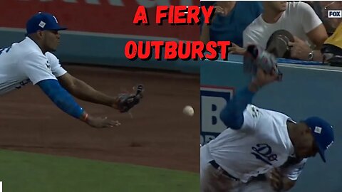 Yasiel Puig Misses Diving Catch, Then Immediatly Throws a Fit