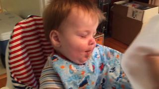 Baby's Hilarious Reaction To Applesauce
