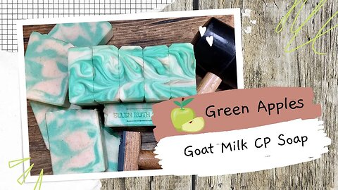 Making 🍏 GREEN APPLE 🍏 Goat Milk Cold Process Soap + How to do a Hanger Swirl | Ellen Ruth Soap