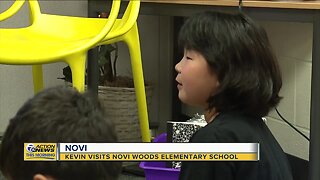 Kevin visits Novi Woods Elementary School
