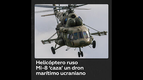 Imágenes desde cabina: Helicóptero ruso ataca un dron marítimo ucraniano