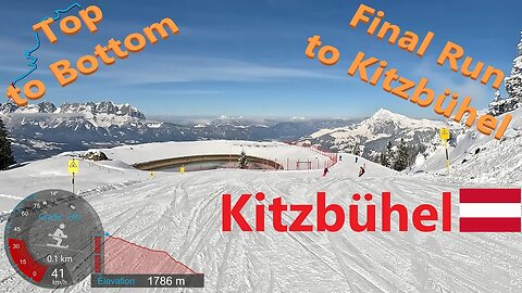 [4K] Skiing Kitzbühel KitzSki, Final Run to Kitzbühul - Full Top to Bottom, Austria, GoPro HERO11