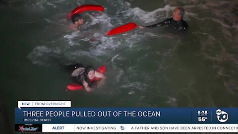 3 people pulled from ocean in Imperial Beach