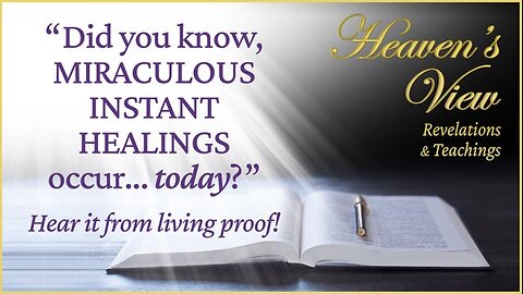 Did you know MIRACULOUS INSTANT HEALINGS occur... today! Hear it from living proof!