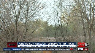 One person dead after being struck by train in Central Bakersfield
