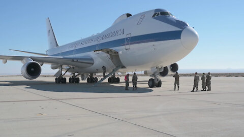 KC-46 conducts flight tests with E-4B