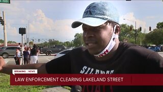 Law enforcement cleaning Lakeland Street amid protests