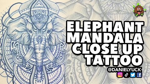 Elephant Mandala Close Up Tattoo