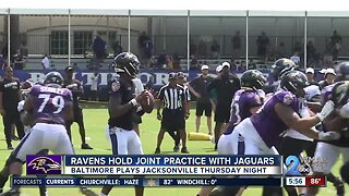 Intensity increases as Ravens practice with Jaguars at training camp