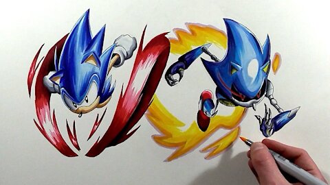 Drawing Sonic Vs Metal Sonic