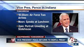 Vice President Mike Pence returns to Indy for keynote address, portrait unveiling