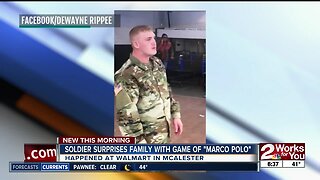 Soldier surprises family with game of "Marco Polo"