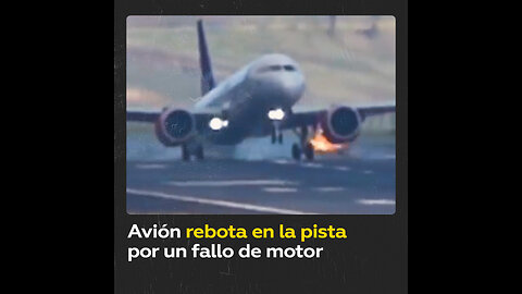 Avión de pasajeros sufre un fallo de motor y rebota en la pista de un aeropuerto portugués
