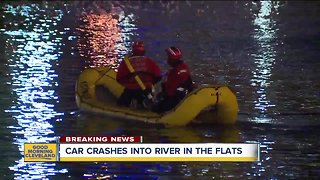 Witness says car drove into the Cuyahoga River in the Flats; driver still missing