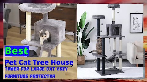 Best Pet Cat Tree House l Tower for Large Cat Cozy Furniture Protector