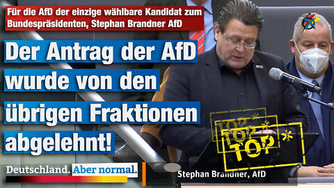 Für die AfD der einzige wählbare Kandidat zum Bundespräsidenten, Stephan Brandner AfD