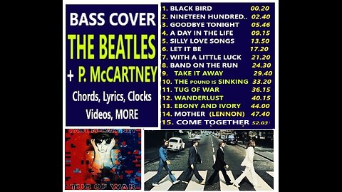 Bass cover:: BEATLES + McCartney _ Chords, Lyrics, MORE