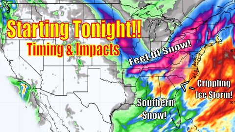 Crippling Ice Storm, Feet Of Snow, Hurricane Winds! Timing & Impacts! - The WeatherMan Plus