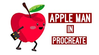 Timelapse video of apple man in procreate