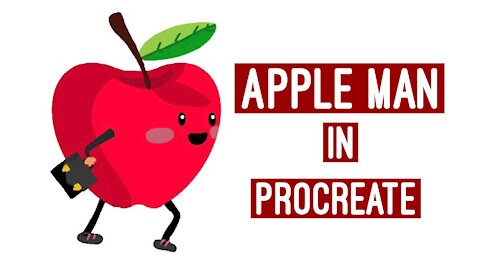 Timelapse video of apple man in procreate