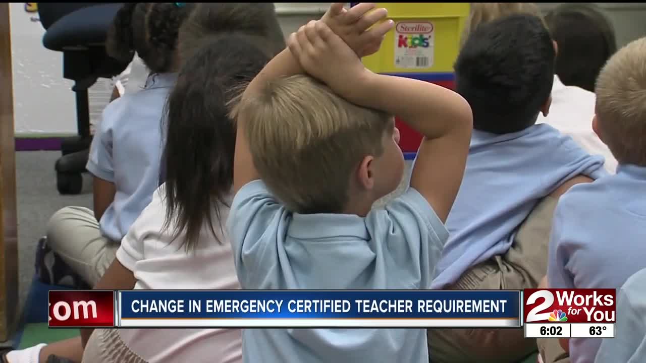 Change in emergency certified teacher requirement