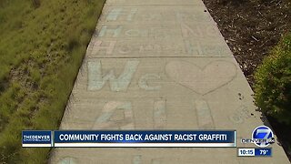 Racist graffiti was found in a Stapleton park and neighbors are fighting back