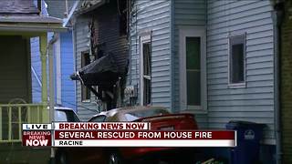 Several rescued after explosion, fire at Racine residence