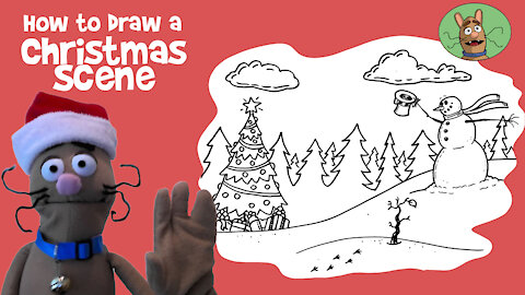 How to Draw a Christmas Scene