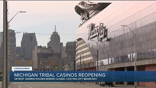 Michigan tribal casinos begin to reopen, Detroit casinos remain closed