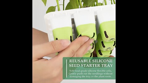 Seed Starter Tray with Grow Light, 60 Flexible Cells 5 PCS Seed Starter Kit, Reusable Seedling...