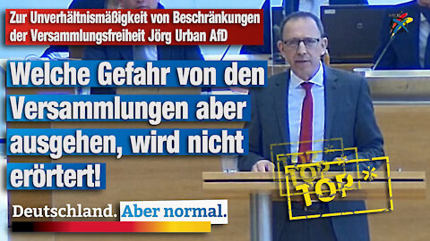 Zur Unverhältnismäßigkeit von Beschränkungen der Versammlungsfreiheit Jörg Urban AfD