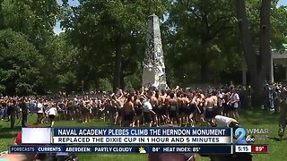 Naval Academy plebes partake in historic Herndon Monument Climb